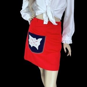 Mulligan Red Mini Skort 1970s Vintage Field Hockey‎ Preppy Size M